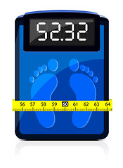 Image showing Bathroom Scale with a measuring tape. 