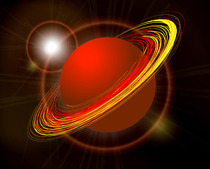 Image showing Saturn planet illustration on black