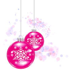 Image showing Christmas ball on abstract lights background