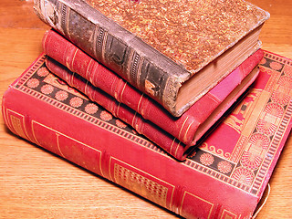 Image showing Stack of old books