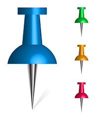 Image showing Vector push pin multicolored collection 