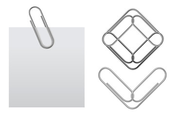 Image showing Vector sticky note with paper clip