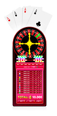 Image showing a roulette table with various gambling and casino elements