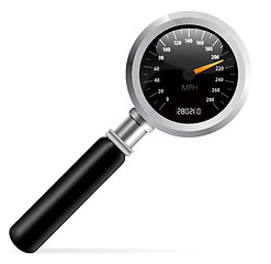 Image showing Speedometer in magnifier vector