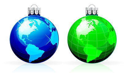 Image showing Globe christmas balls