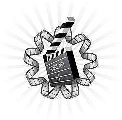 Image showing vector clapboard and film strip 