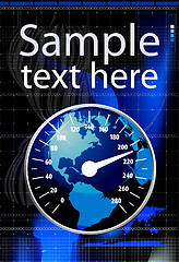 Image showing Speedometer in form globe vector illustration