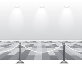 Image showing Empty white room with lamp