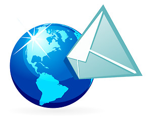 Image showing Mail in globe 