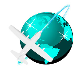 Image showing Travel illustration plane on map