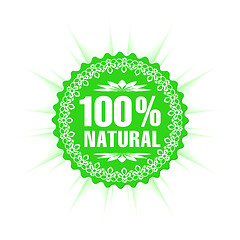 Image showing 100% natural guarantee label 