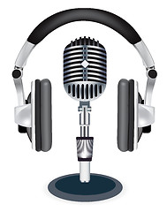 Image showing Vector headphones witn microphone