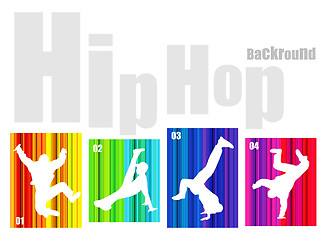 Image showing Vector hip-hop silhouette on abstract background