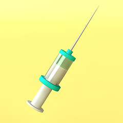 Image showing precision syringe isolated on yellow background