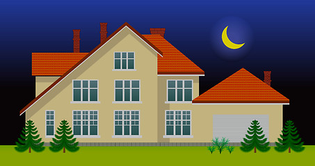 Image showing New family house in the night