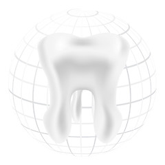 Image showing Tooth with styled globe sphere