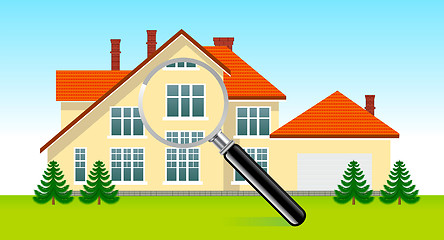 Image showing House under magnifying glass 