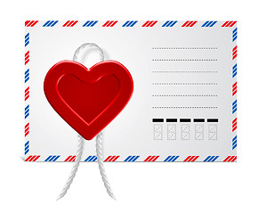 Image showing Envelope With Hearts, Isolated On White Background