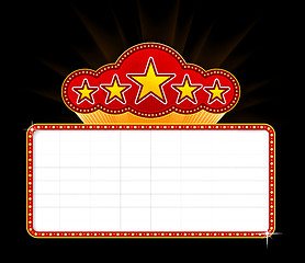 Image showing Blank movie, theater or casino marquee