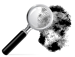 Image showing Magnifier with scaned fingerprint