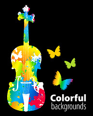 Image showing cello, violoncello color background