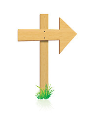 Image showing wooden sign with grass vector