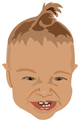 Image showing cute laughing baby head vector illustration