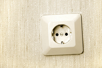 Image showing electric socket on wall