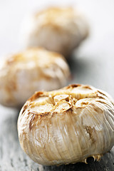 Image showing Roasted garlic bulbs