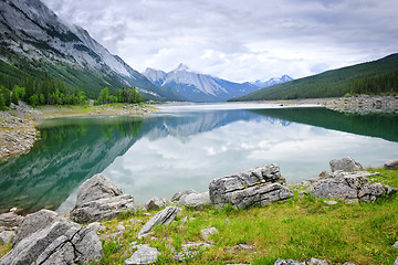 Image showing Mountain lake in Jasper National Park