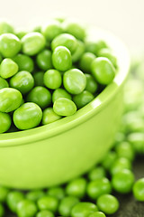 Image showing Bowl of green peas