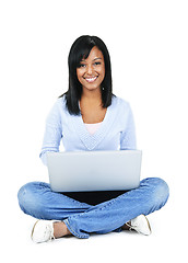 Image showing Young woman with computer