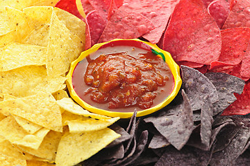 Image showing Tortilla chips and salsa