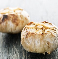 Image showing Roasted garlic bulbs