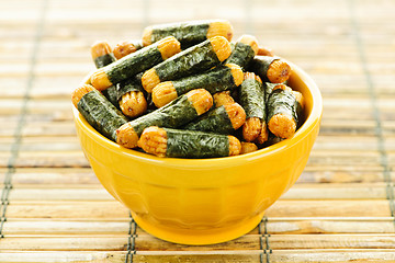 Image showing Rice and seaweed crackers Nori Maki