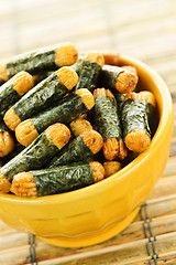 Image showing Rice and seaweed crackers Nori Maki