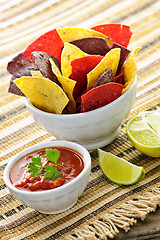 Image showing Tortilla chips and salsa