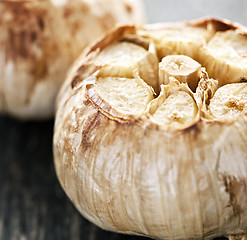 Image showing Roasted garlic bulbs