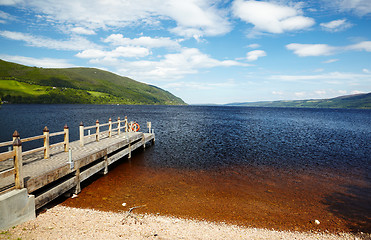 Image showing planked footway on Loch Ness