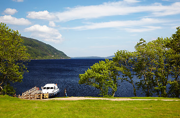 Image showing planked footway on Loch Ness