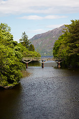 Image showing Old trestle style wooden bridge