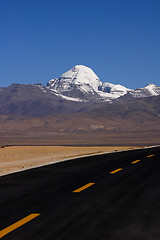 Image showing Landscape of snow-capped mountains