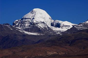 Image showing Landscape of snow-capped mountains