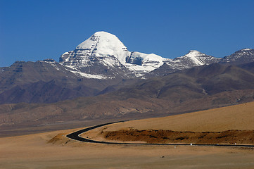 Image showing Landscape of snow-capped mountains