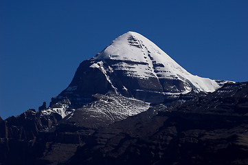 Image showing Landscape of snow-capped mountains