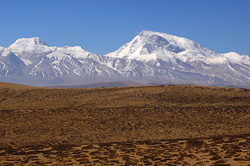 Image showing Landscape of snow-capped mountains