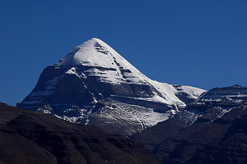 Image showing Landscape of snow-capped mountains