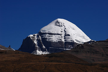 Image showing Landscape of snow-capped mountains