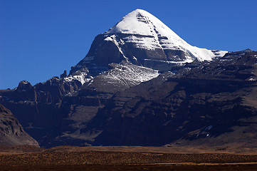 Image showing Landscape of snow-capped mountains