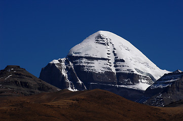 Image showing Landscape of snow-capped mountains